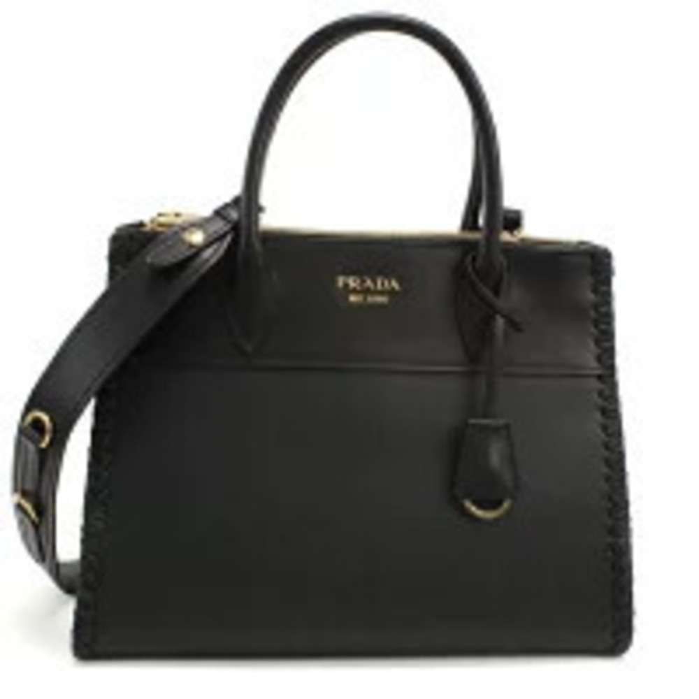 Prada Tote Tessuto Saffiano Bag Saffiano Leather Black Handbag